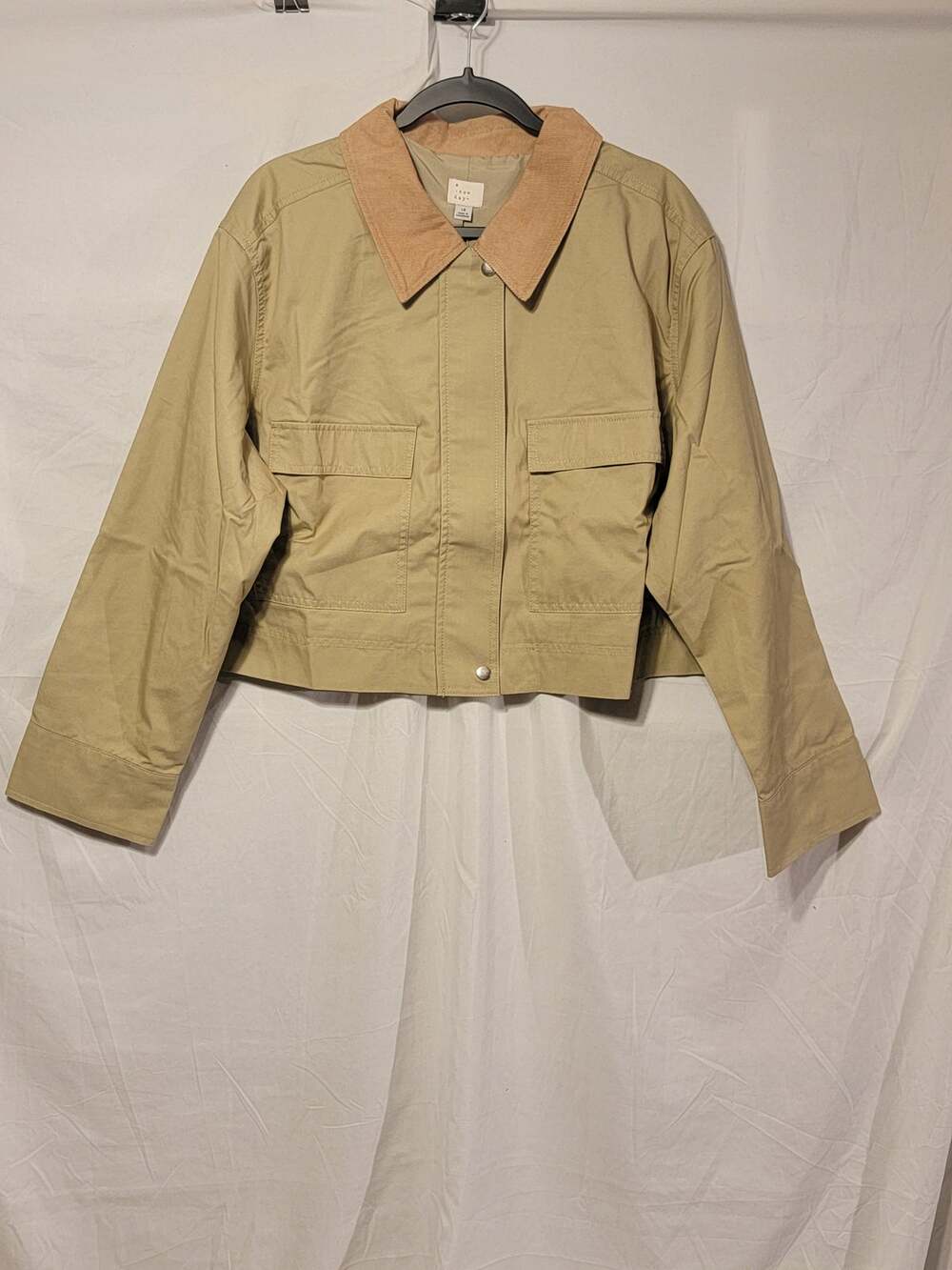 A New Day Women's Traditional Cropped Jacket Tan Sz 1X